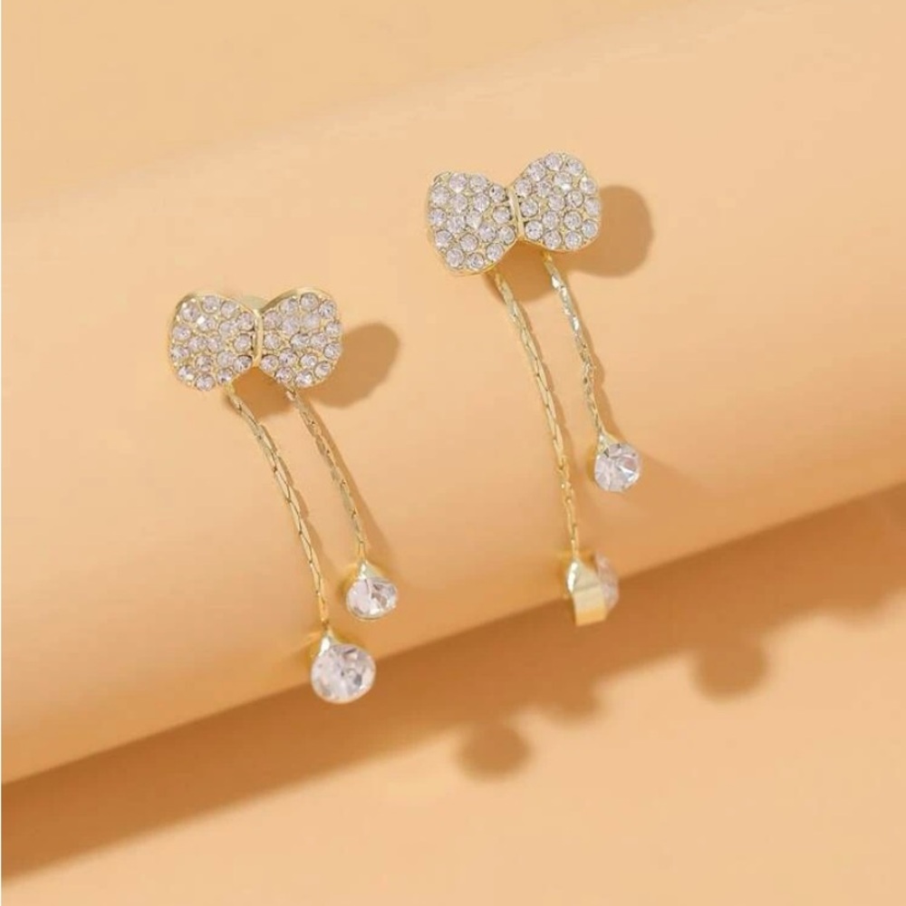 Double sided bow earrings - Picture 3 of 4